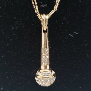 Necklace with microphone pendant